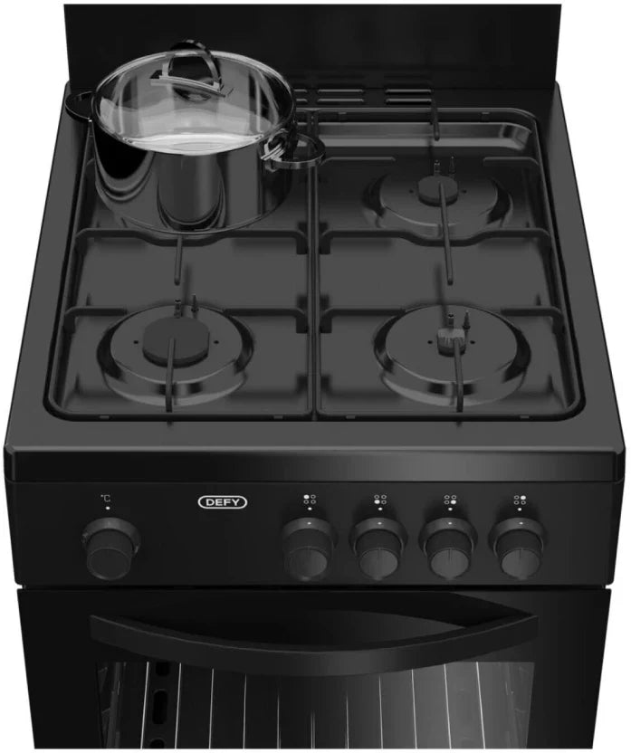 Defy DGS568 Carbon Steel Manual Gas Stove with Oven (4 Burners)