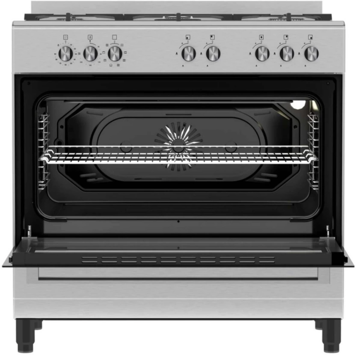 Defy DGS904 Stainless Steel Manual Gas Stove with Oven (5 Burners)