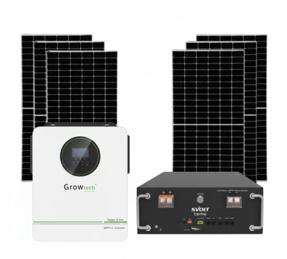 Growtech 6.2kW Solar System Pure Sine Wave Inverter (With Battery)