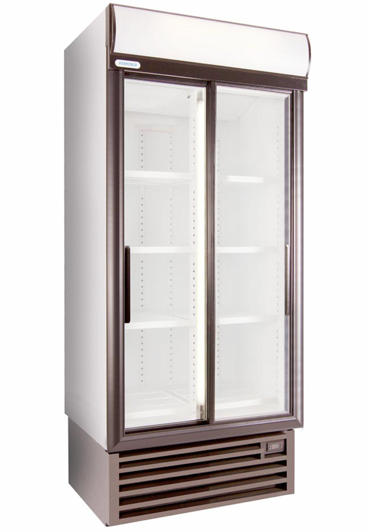 STAYCOLD Small Double Sliding Door Upright Display Fridge