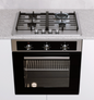 60cm Combi 6 Function Electric Oven Set With 4 Burner Stainless Steel Gas Hob