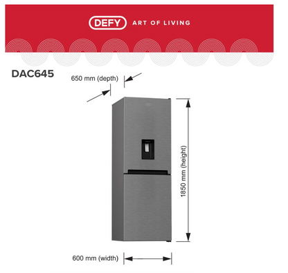 Defy 348L Bottom Mount freezer Fridge with Water Dispenser DAC645