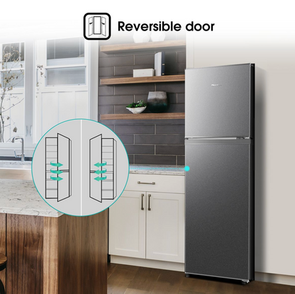 Hisense 154L Top Freezer Fridge-Titanium Silver