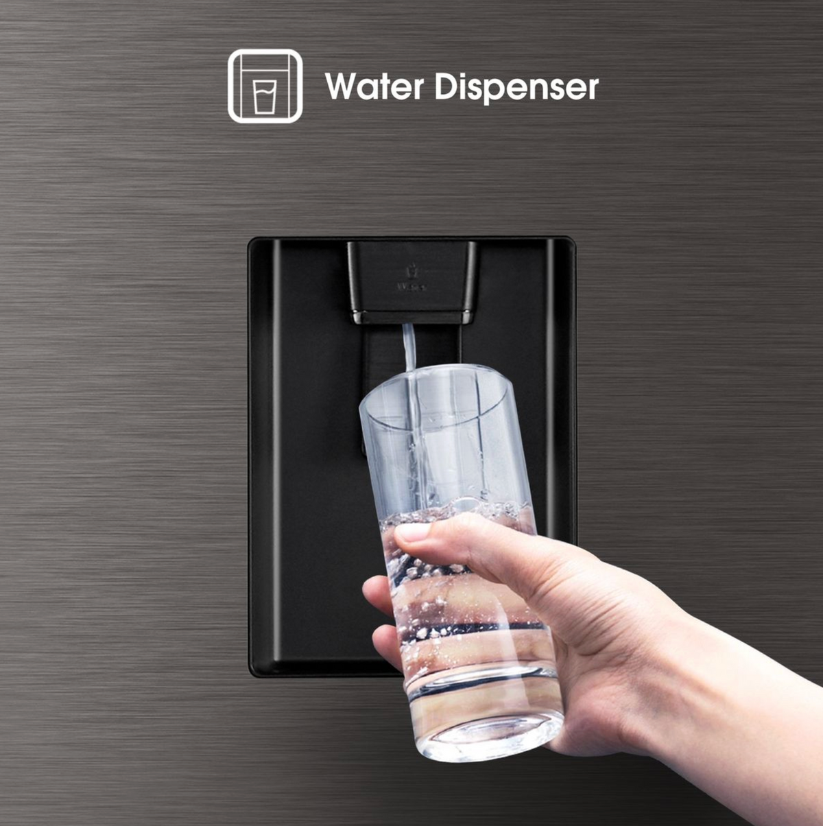 Hisense 263L Bottom Freezer Fridge with Water Dispenser-Titanium Inox