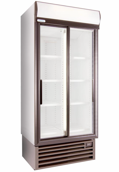 STAYCOLD Small Double Sliding Door Upright Display Fridge