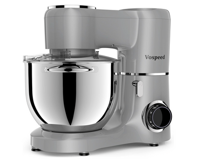 Vospeed Stand Mixer 8L Cake Mixer Electric Kitchen Food Mixer with Stainless Steel Bowl, Beater, Dough Hook, Whisk for Baking, Dishwasher Safe (Grey)